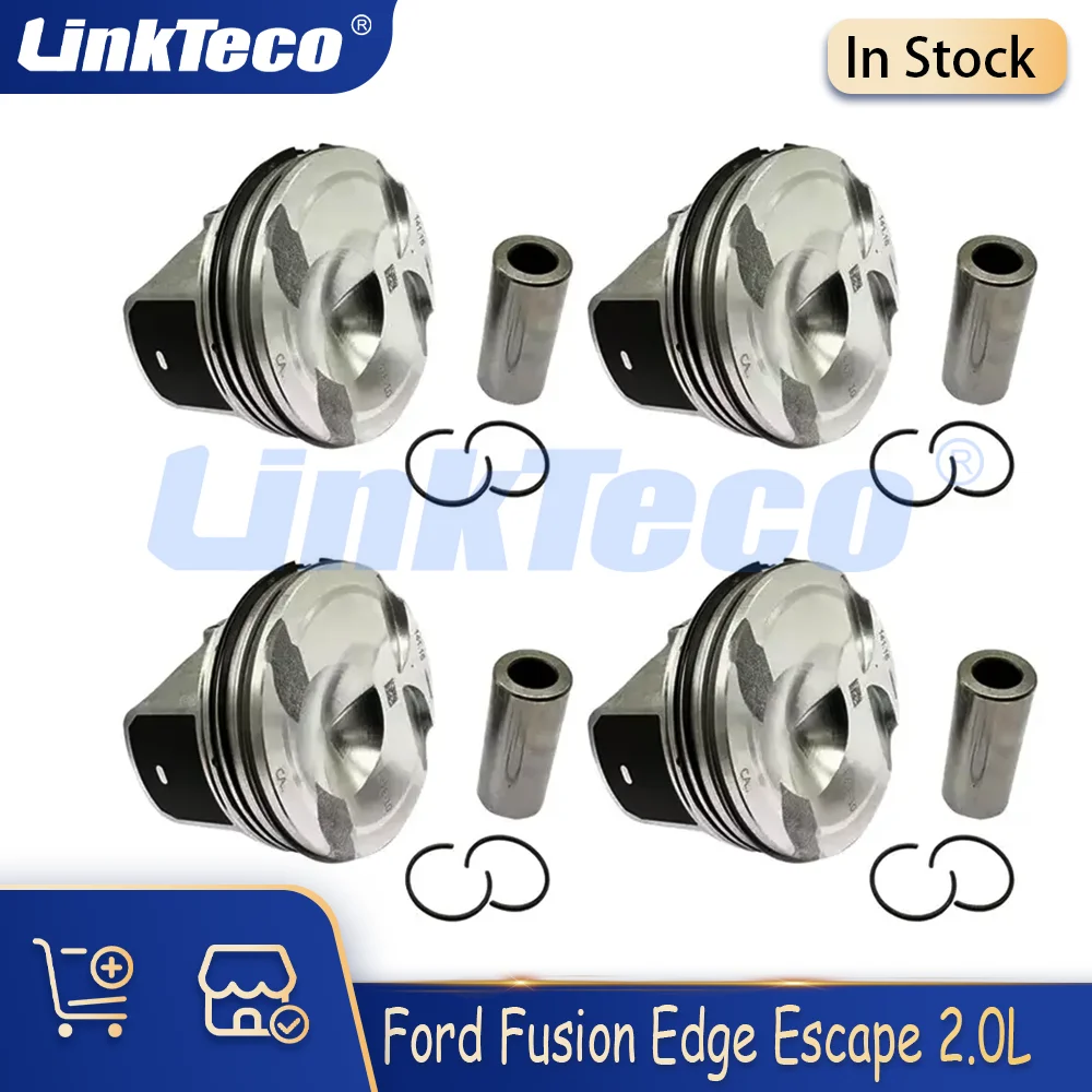 

Детали двигателя, 4 шт., комплект поршней и колец, подходят для 2,0 л l4 GAS DOHC для Ford Fusion Edge Escape Lincoln MKC MKZ 2.0L15-18 FB5Z-6108-A