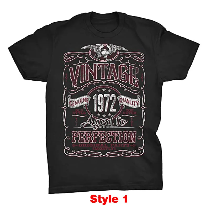 54th Birthday Shirts for Men - Vintage 1972 Aged To Perfection 54 Years Old Clothes Daddy Gift Customized Products Men Clothing