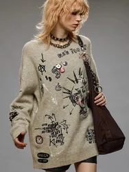 Women's clothing 2024 winter sweater loose casual embroidery applique women's tops y2k clothes New fashion high quality pullover