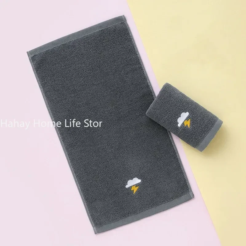 1PC Children Towels Baby Face Towel Soft Embroidered Weather Cotton Bath Towels for Newborn Kids Handkerchief Shower Washcloth