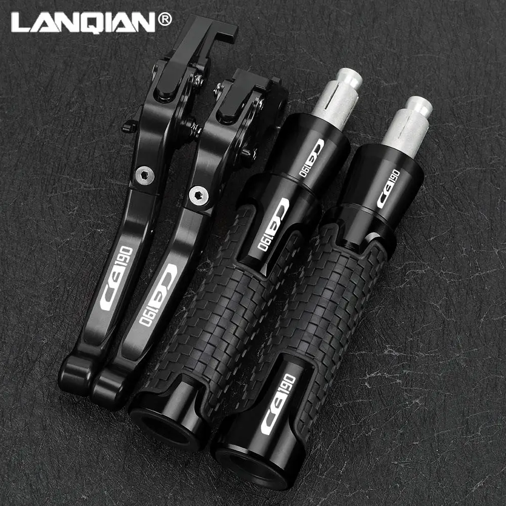 Motorcycle Extendable Folding Brake Clutch Levers & Handbrake Handlebar Grip Handle Hand Grips For HONDA CB190 CB 190 ALL YEARS