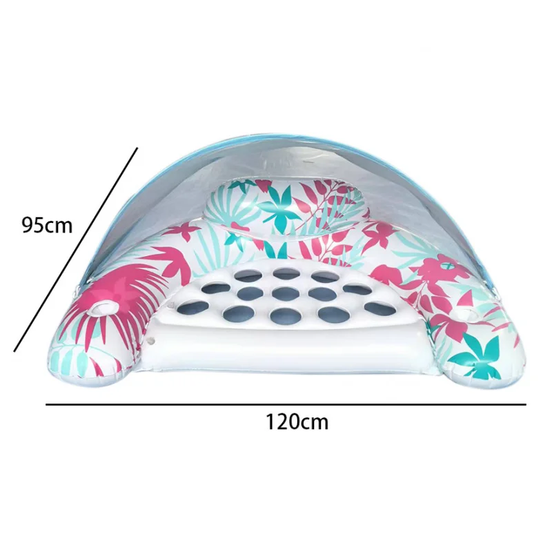 سرير عائم مزدوج قابل للنفخ، عوامة مائية، حمامات شمس، حمام سباحة، منزلق مائي، مقعد ظلة للكبار