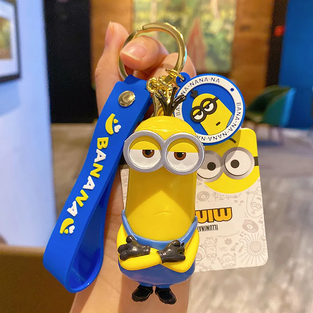 Minions Bob Stuart Kevin Anime Dolls Pendant Cute Cartoon Toys Keychains Fashion Backpacks Ornament Figure Keyrings Gift For Kid