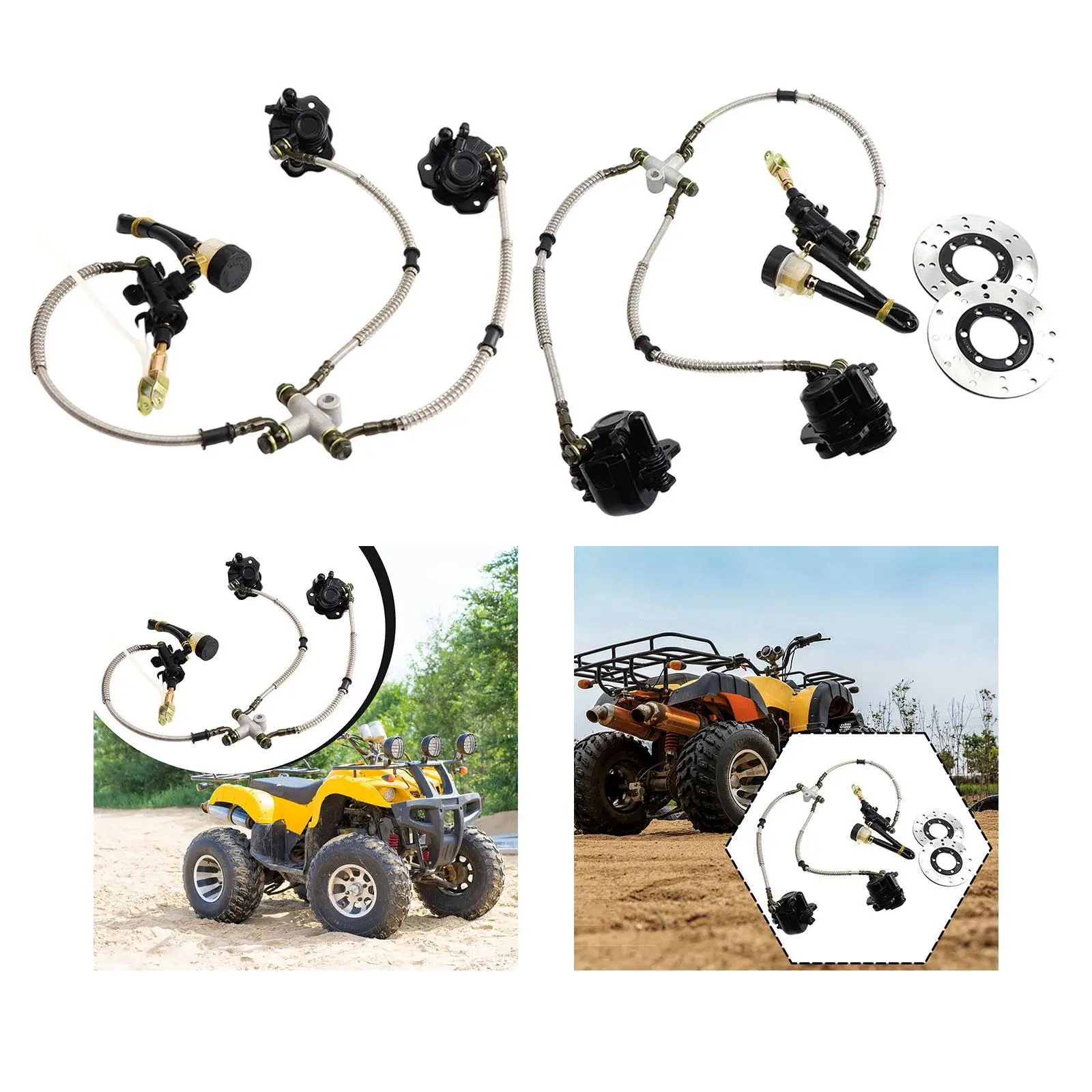 

Задний гидравлический тормозной суппорт в сборе, металлический комплект двойных ножных тормозов для самостоятельной сборки картингов и квадроциклов от 125 до 250 куб. см.