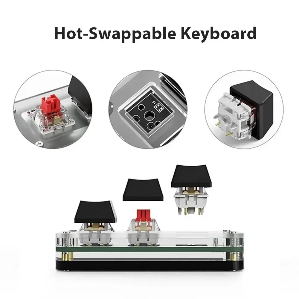 3-button mechanical keyboard with RGB red switch Hot-swappable macro custom copy-paste and Photoshop hotkey keyboard