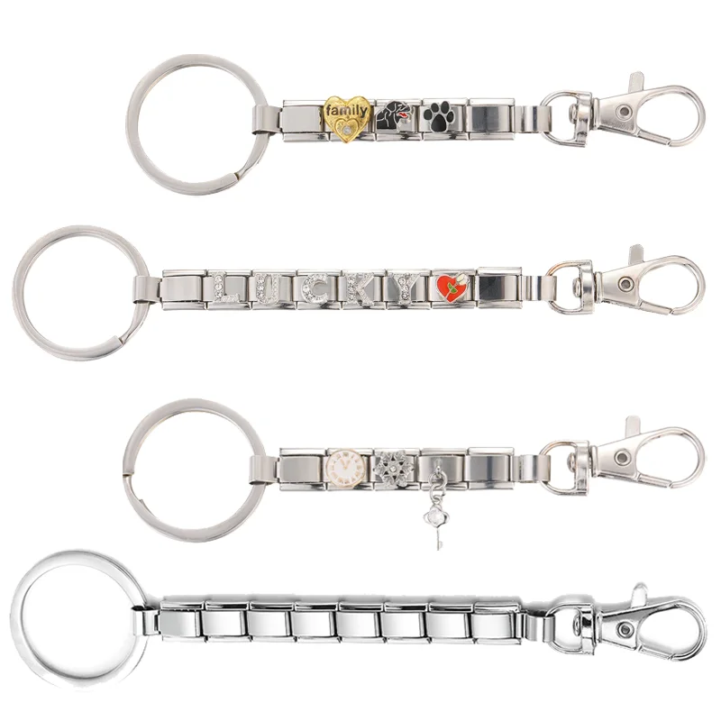 Personalized DIY Making Italian Link Charm Beads Key Chain Creative Decoration Removable Accessories Creative Gift Silver Colors