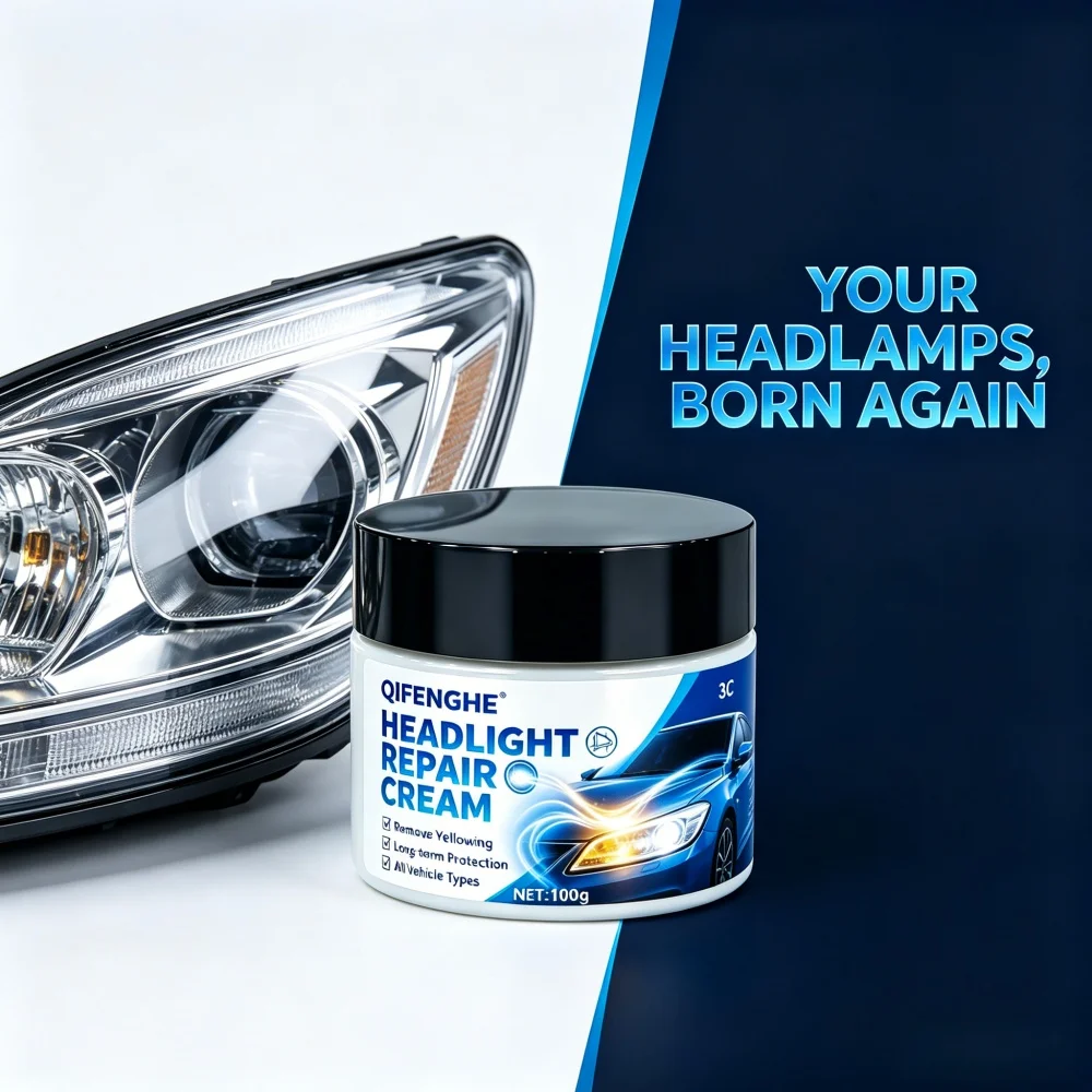100g Car Headlight Repair Cream, Remove Oxidation & Yellowing, Restore Clear Vision, Multi-Vehicle Use
