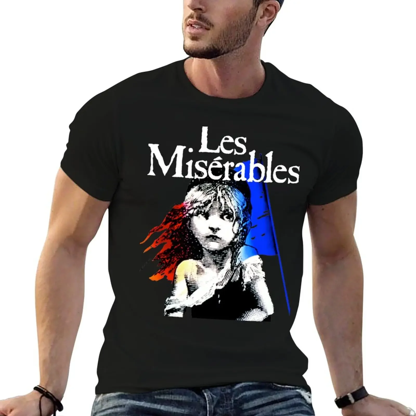 Les Miserables ( white ) T-Shirt cotton graphic tees basketball graphic tees graphics quick drying t shirts for men cotton