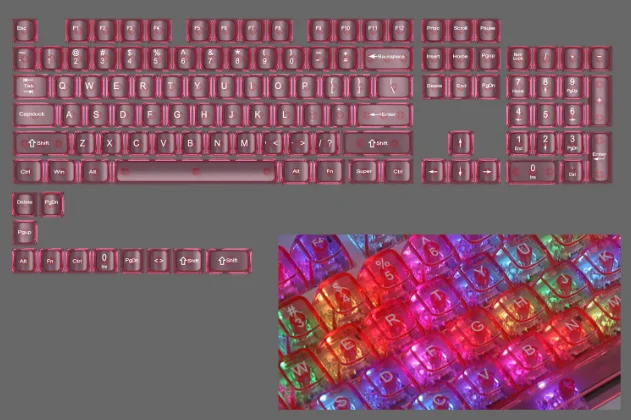 

Full White OEM Pudding Keycaps Set, Minimalist Thick PBT Keycaps, Pure & Bright RGB Lighting Effect, 115 Keys