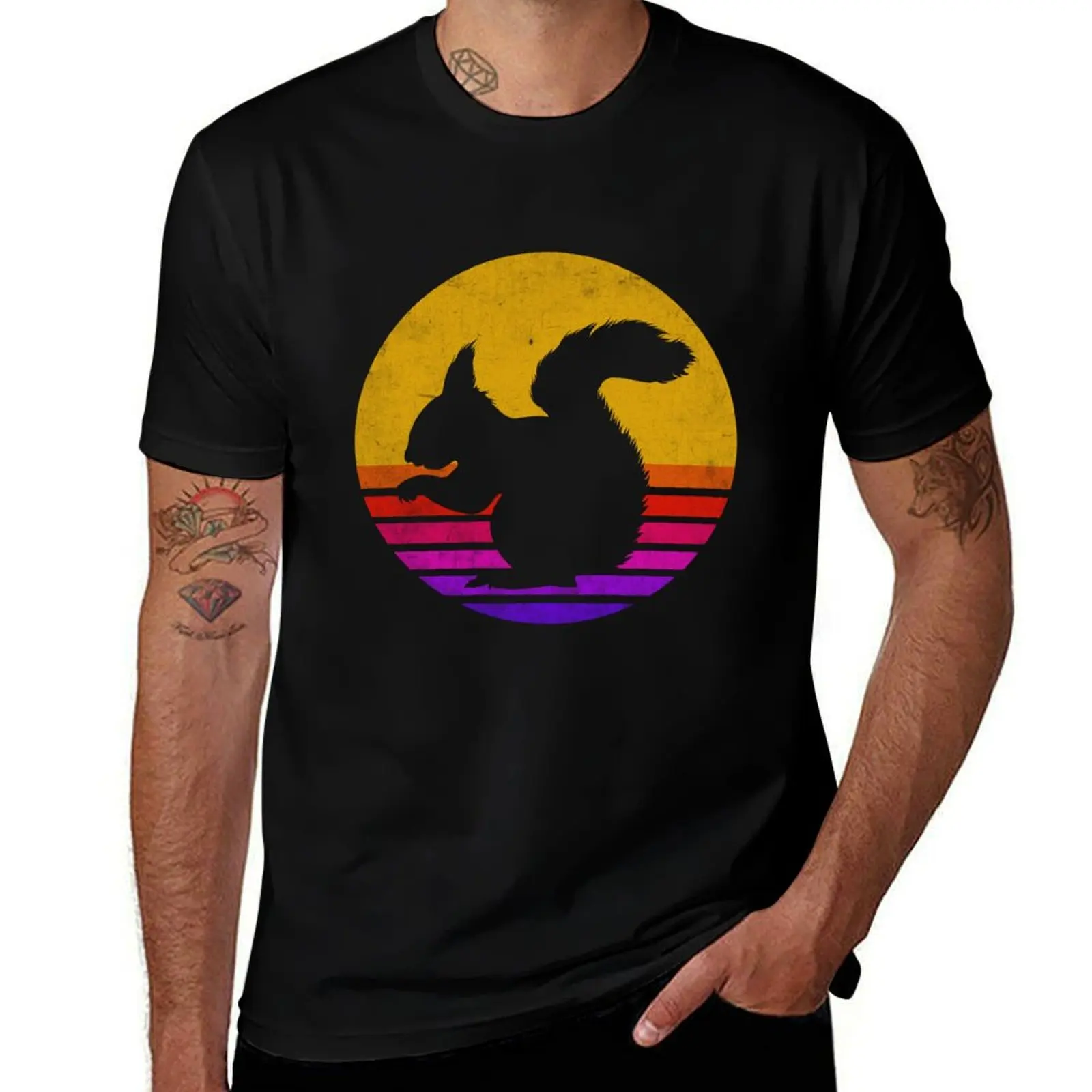 

Retro Vintage Squirrel Lover T-Shirt sweat anime figures shirts graphic tee workout shirts for men