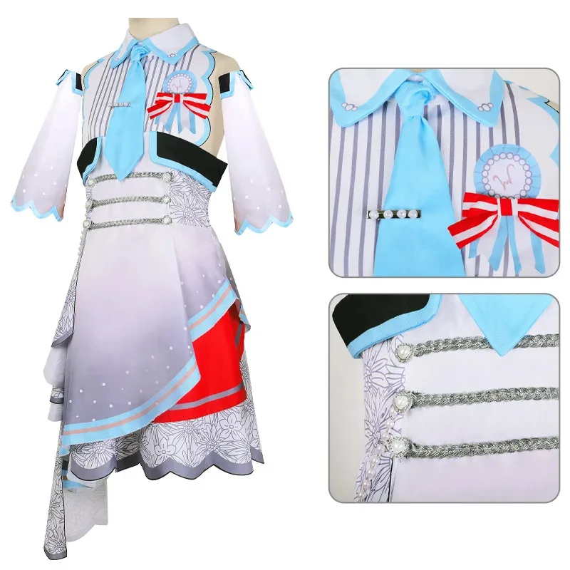 PJSK Cosplay Costume Wig Miku 3rd Anniversary Uniform Women Fashion Printed Dress Outfit Halloween Christmas stage Clothing vl;6