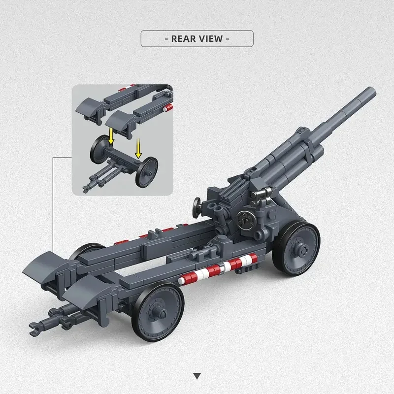 326pcs Schwere Feldhaubitze18 300038 Building Blocks German SFH 18 15cm howitzer Military Vehicles Bricks Toys for Adults Gifts