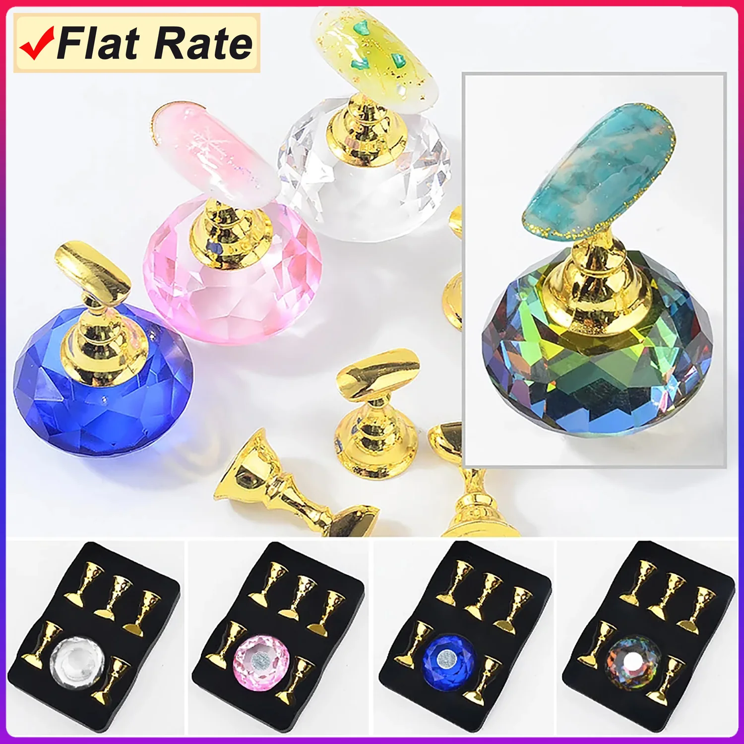 

1PC Magnetic Nail Polish Holder Practice Training Display Stand Acrylic Crystal Holders Alloy False Nail Tips Manicure Art Tools