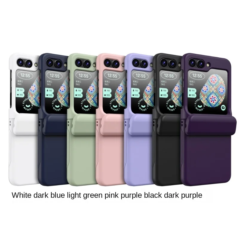 Plastic with Card Holder Phone Case for Samsung Galaxy Z Flip 7 FE 6 5 4 3 3Flip6 Flip5 Flip4 Flip3 Full Hinge Shockproof Cover