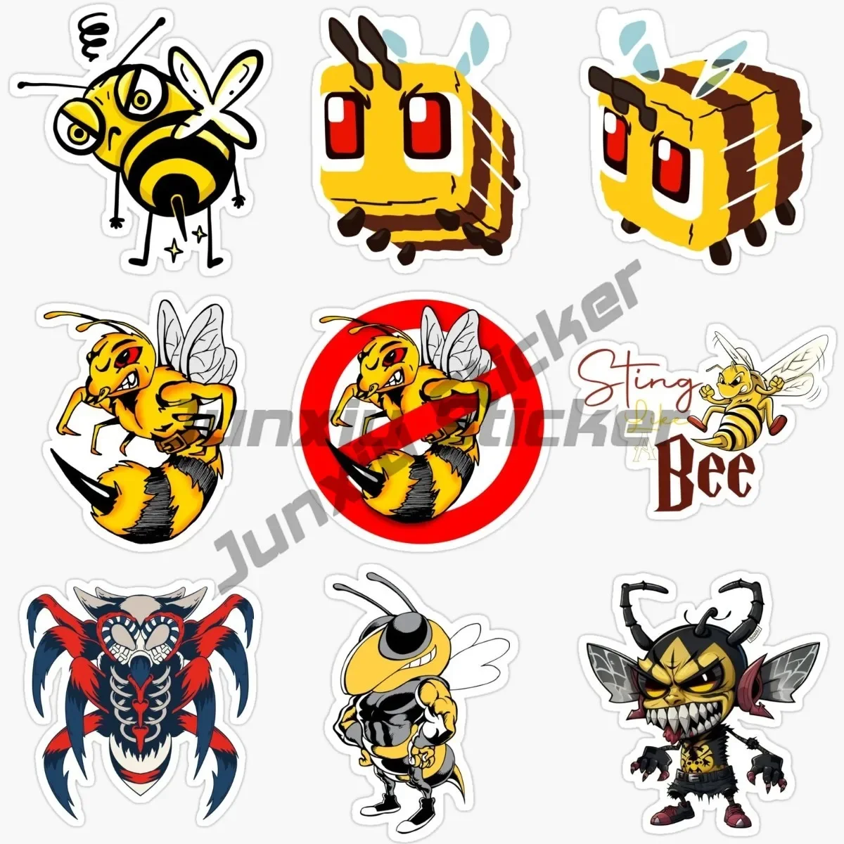 

Scary Bee Sticker Angry Wasp Racing Helmet Bee Sticker Poisonous Bee Decal Suitable for Motorcycle Car Bumper Covering Scratches