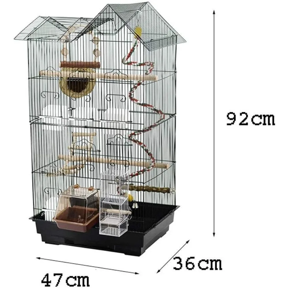 

Large Bird Cage Play Top Parrot Chinchilla Cage Macaw Cockatiel Cockatoo Pet House Breeding Bird Cage with Bird Nest Swing Feede