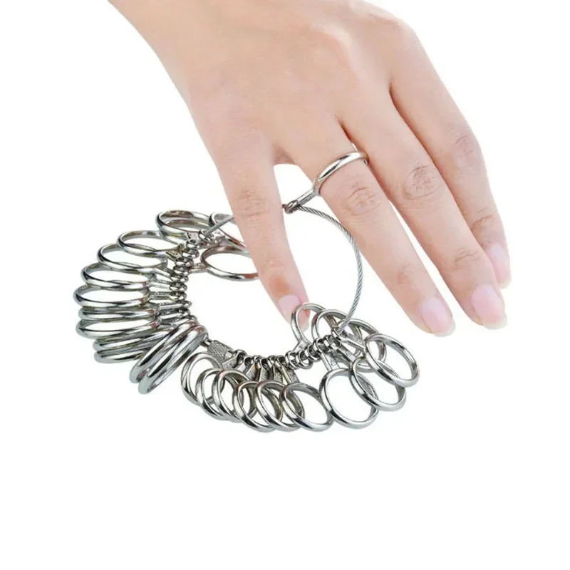Paduan Aluminium Cincin Pengukur Sizer Meter Tangan Loop Perhiasan Alat Cincin Ukur Ukuran 0-13Mm Pengukuran Lingkar Jari