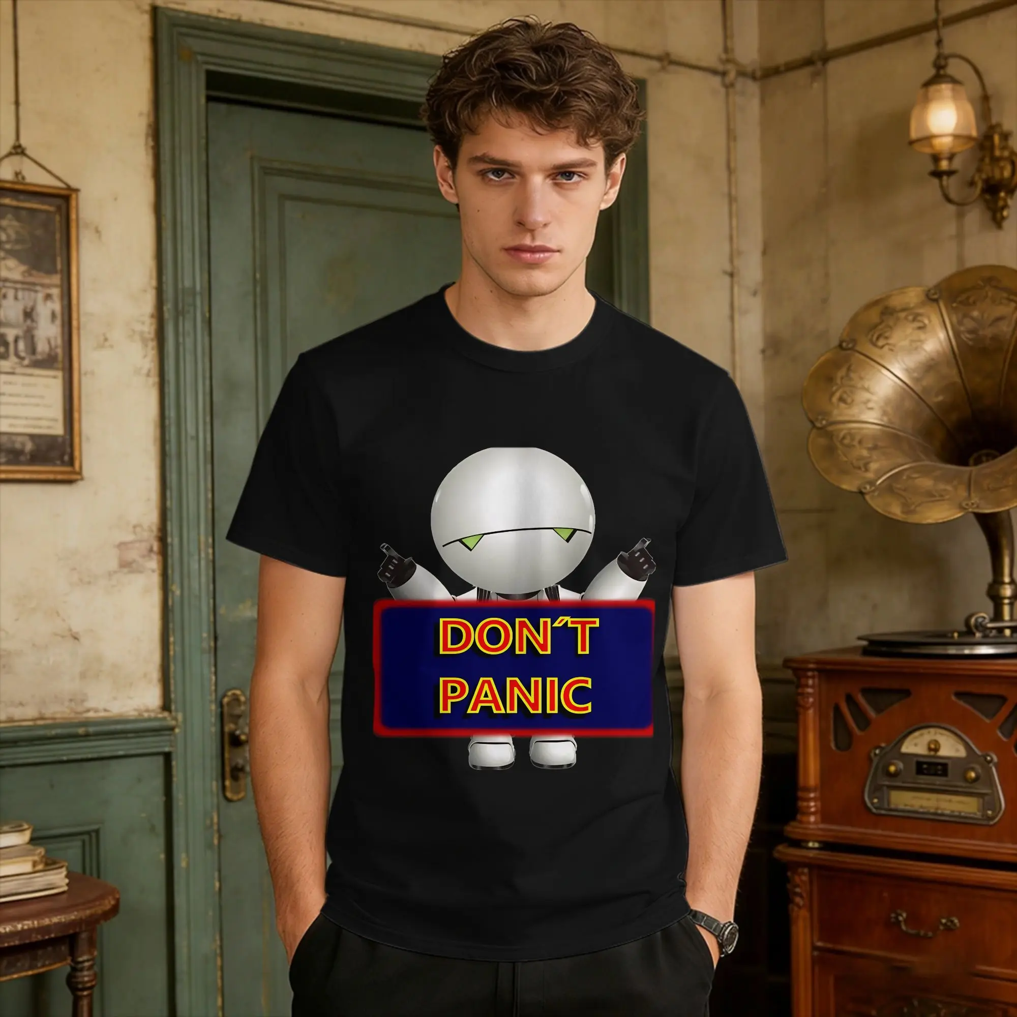 T Shirt Men Don'T Panic Awesome T Shirts Summer O-Neck Hip Hop Tees Hot Sale Oversized Clothing