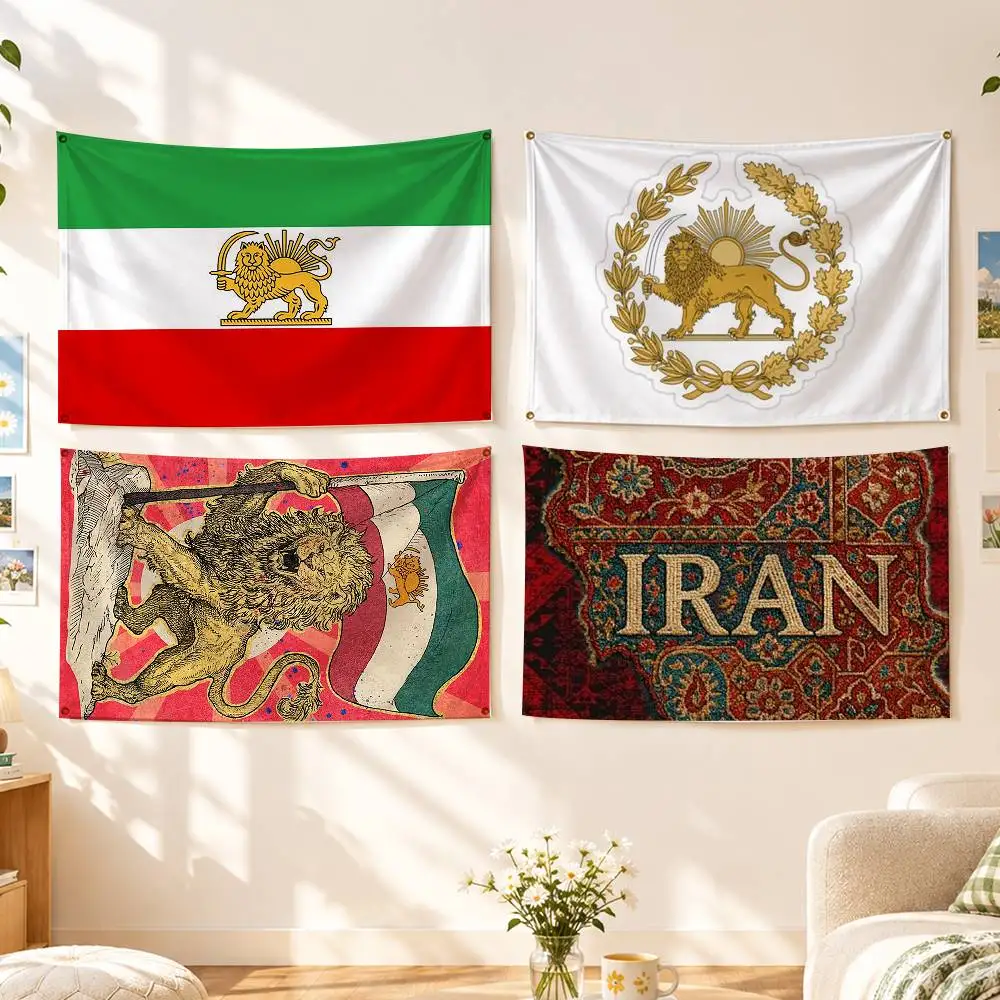 L-Lion and Sun Flag Flags Wall Hanging Background Art Banner for Bedroom Home Outdoor Decor
