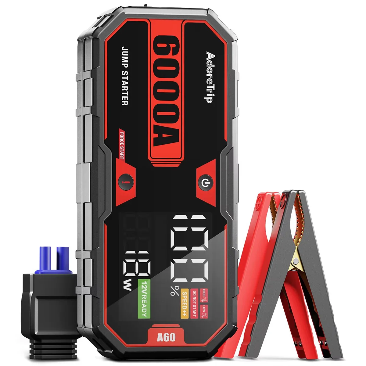 AdoreTrip Car 6000A Portable Jump Starter Power Bank 12V Auto Battery Charger Booster Starting Device For 7L Petrol 4L Diesel