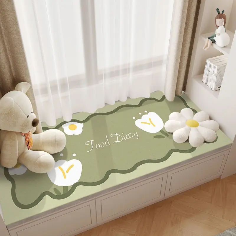 

Soft Bedroom Bay Window Mat Seasonal Universal Balcony Strip Mat Sunscreen Stain Resistant Tatami Bedside Blanket Rug Decor