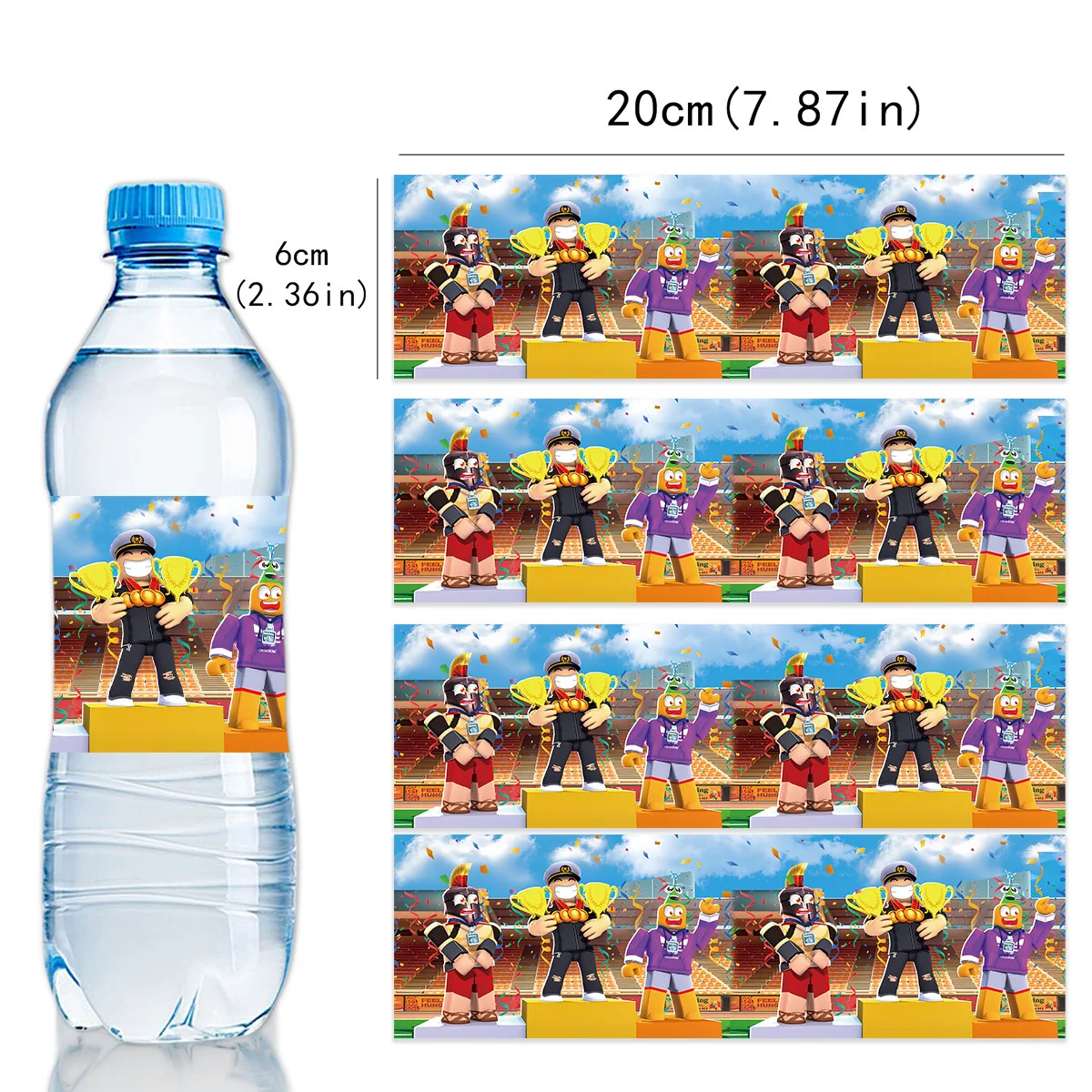 ملصق زينة لحفلات أعياد الميلاد من Roblox، ملصق زجاجة مياه، بطاقة تهنئة للأولاد أو الفتيات، مستلزمات استحمام الطفل #4