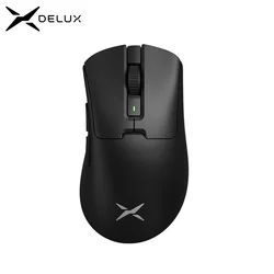 Bezprzewodowa mysz do gier Delux M900PRO Ergonomiczna stacja dokująca 8K PAW3395 63g Magnetyczna stacja ładująca RGB dla graczy PC z prawą i dużą ręką