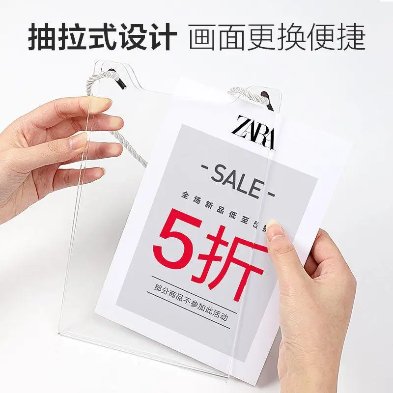 1Pc Ins Simplicity Acrylic Poster Menu Display Price Card Mall Promotion Billboard Advertising Publicize Hanging Sign Board