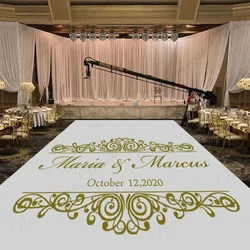 Custom Wedding Name & Date Monogram Sticker Vinyl Decoration Wedding Dance Floor Decals Personalized Bride & Groom Name 4490