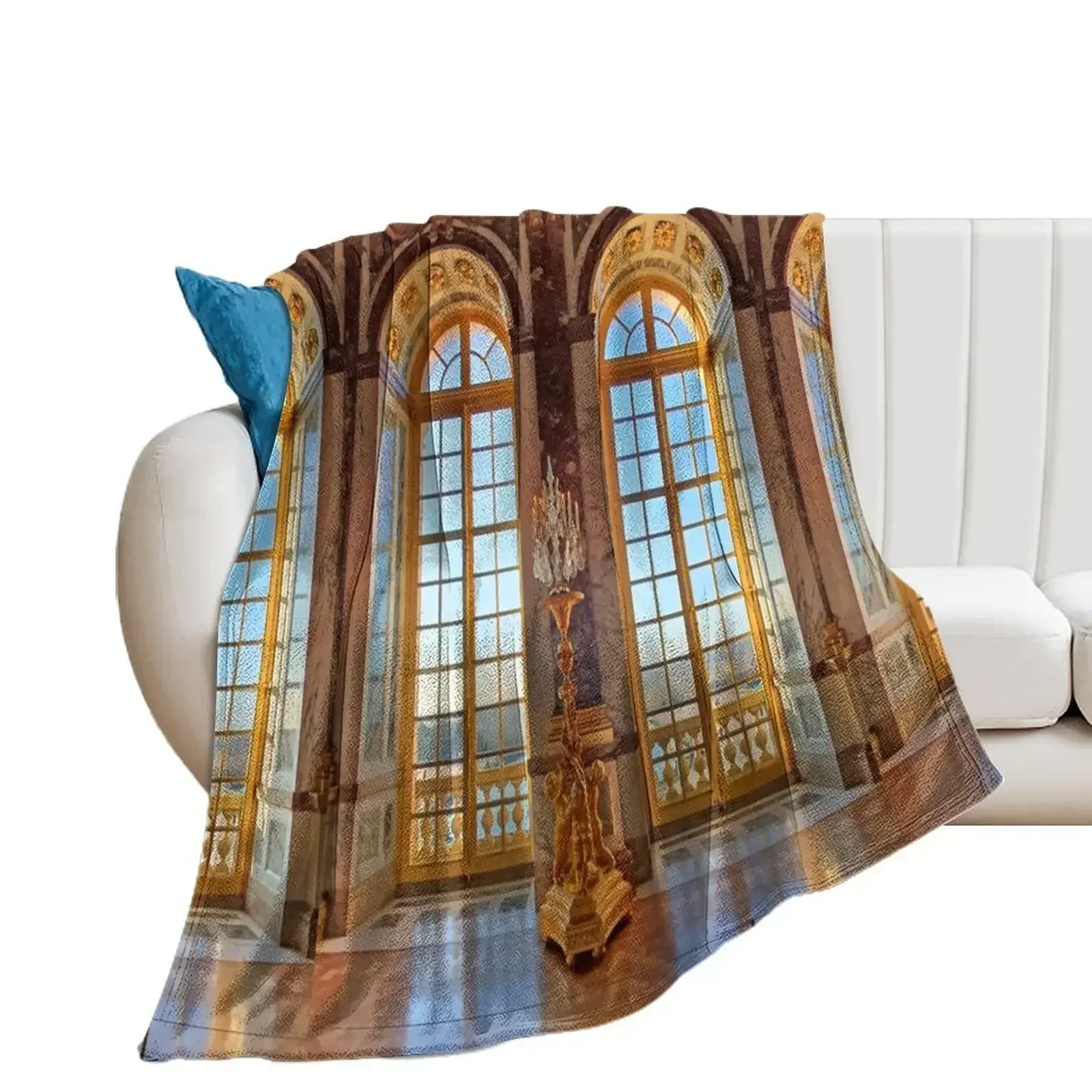 

View from The Hall of Mirrors. Versailles. Paris Throw Blanket Flannel Fabric Bed Fashionable Blankets