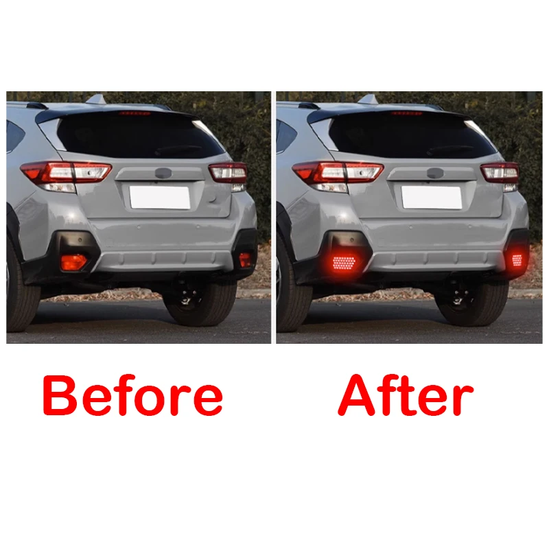 For Subaru XV 2018 2019 2020 2021 2022 2023 3-in-1 Functions 12V LED Rear Bumper Light Brake Light Dynamic Turn Signal Reflector