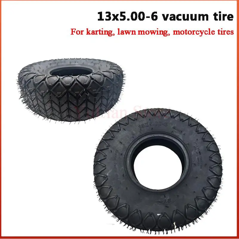 ‌13x5.00-6 Outer Tire Tubeless Radial Diamond Pattern 13 Inch Replacement Tyre for Mini Bike Quad Go Kart Golf Cart Snow Blower