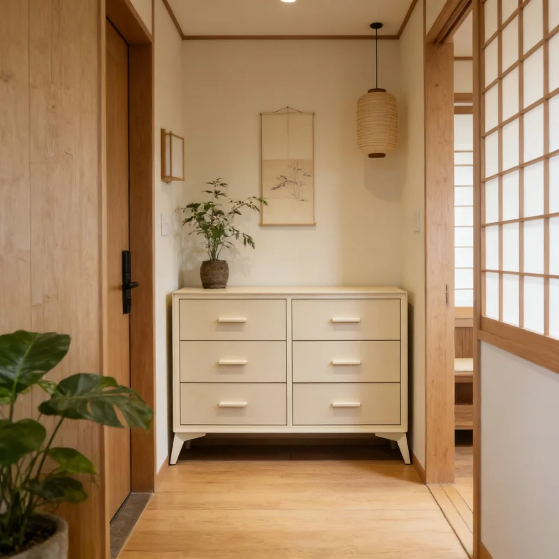 #Modern 6-Drawer Dresser Chest Of Drawers, Minimalist Storage Cabinet With Angled Legs For Bedroom Home Furniture