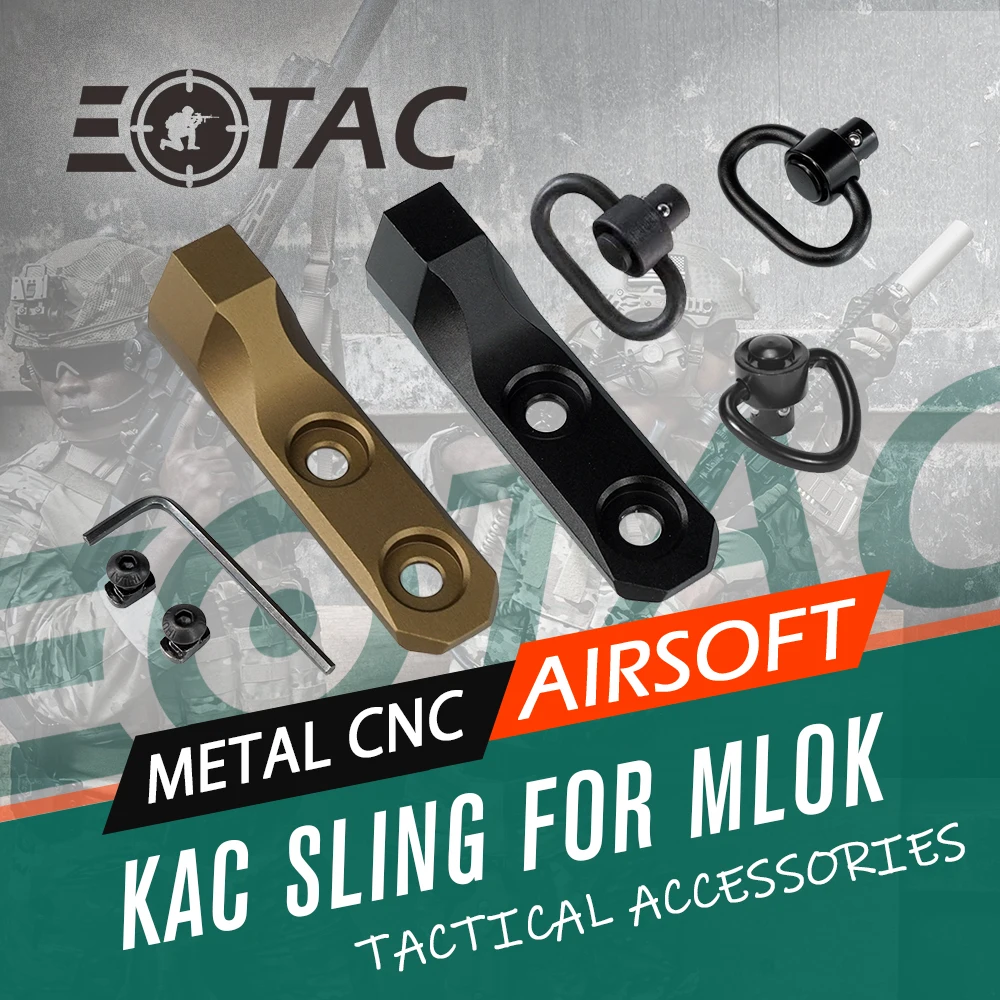 New Tactical Sling Mount KAC Style MLOK QD Low Profile with D-ring Sling Swivel Balck and FDE Color