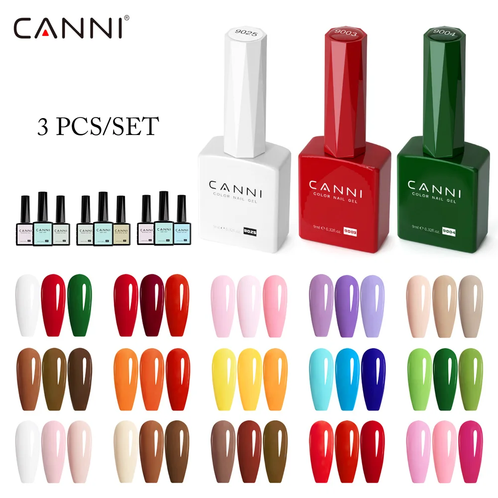 

CANNI 3/6pcs HEMA FREE TPO FREE Nail Gel Polish Set Semi-Permanent UV LED Soak off Gel Nail Varnish Kit Christmas Gift 9ML