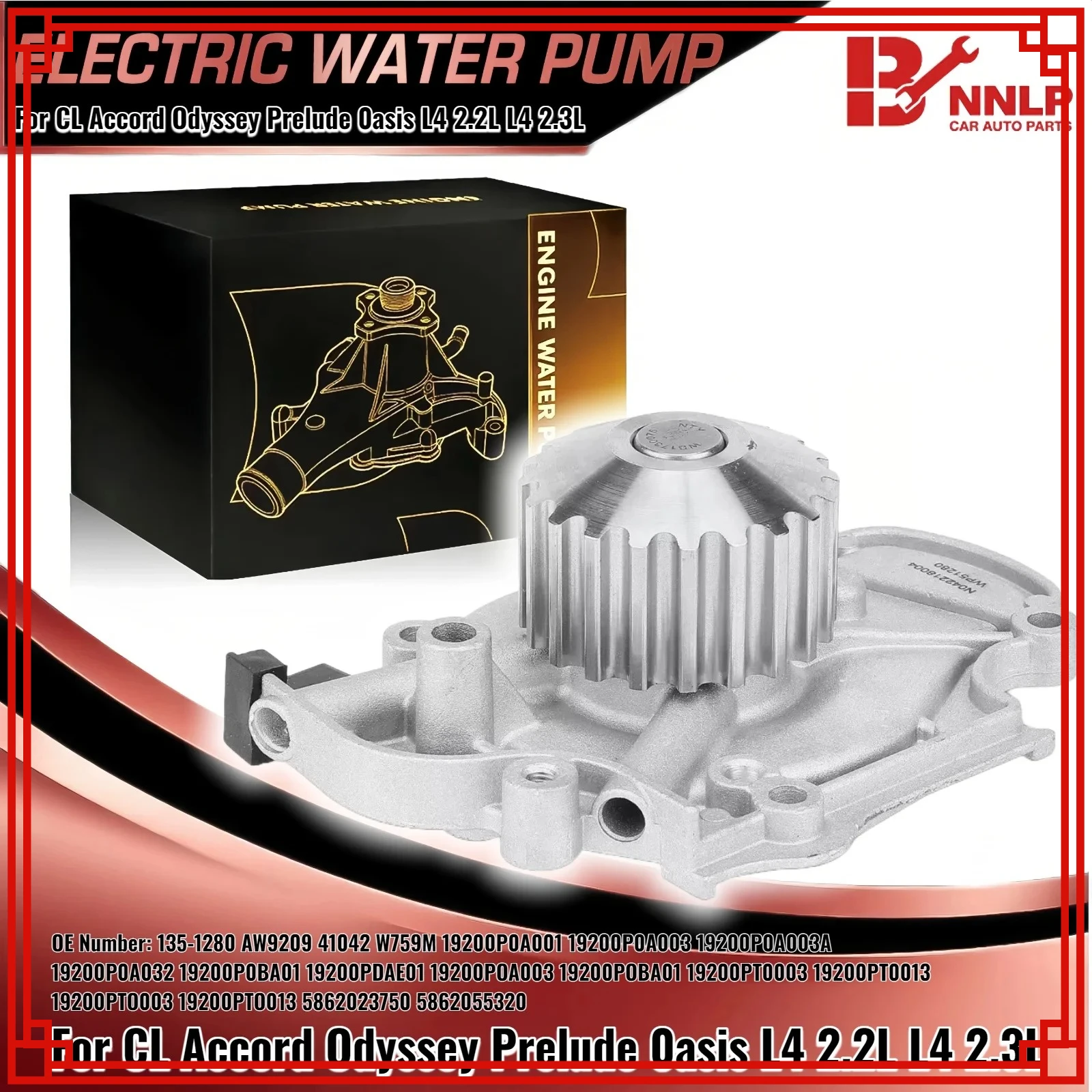 

Complete Water Pump & Gasket Kit for Honda Accord 98-02 Odyssey 95-98 Acura CL, Fits 19200-P0B-A01 19200-PDA-E01 19200-P0A-003