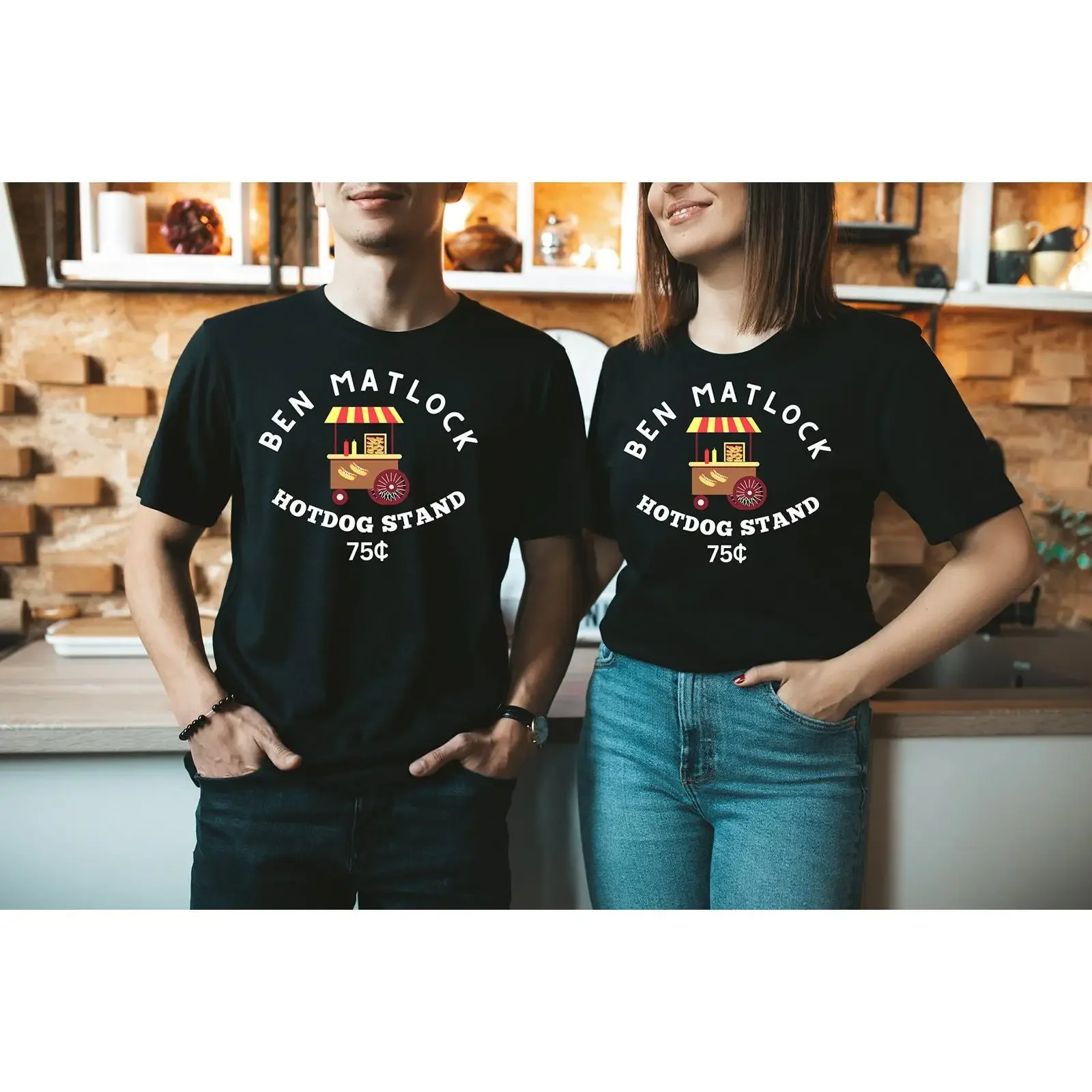 Ben Matlock Hotdog Stand 75 Funny Retro TV Show Casual  Cotton T shirt vintage Washed Comfortable graphic homme