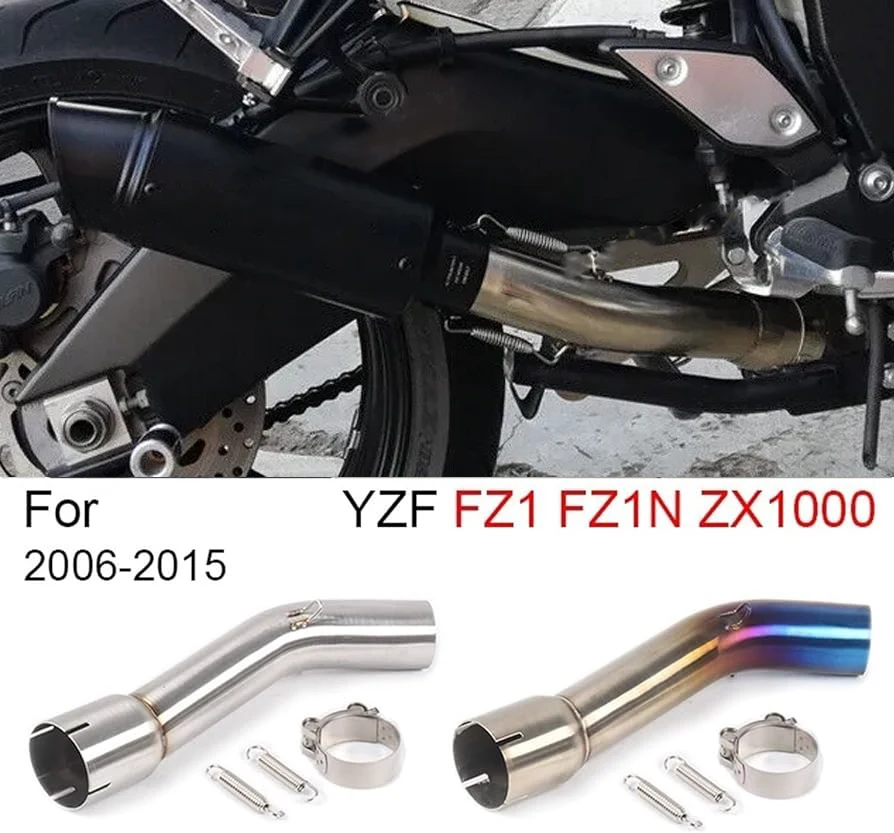 BDJ 51mm Motorcycle Exhaust Mid Link Pipe With Clamp For YAMAHA FZ1 FZ1-N FZ1-S Fazer 1000 2006-2015 Decat Slip-On