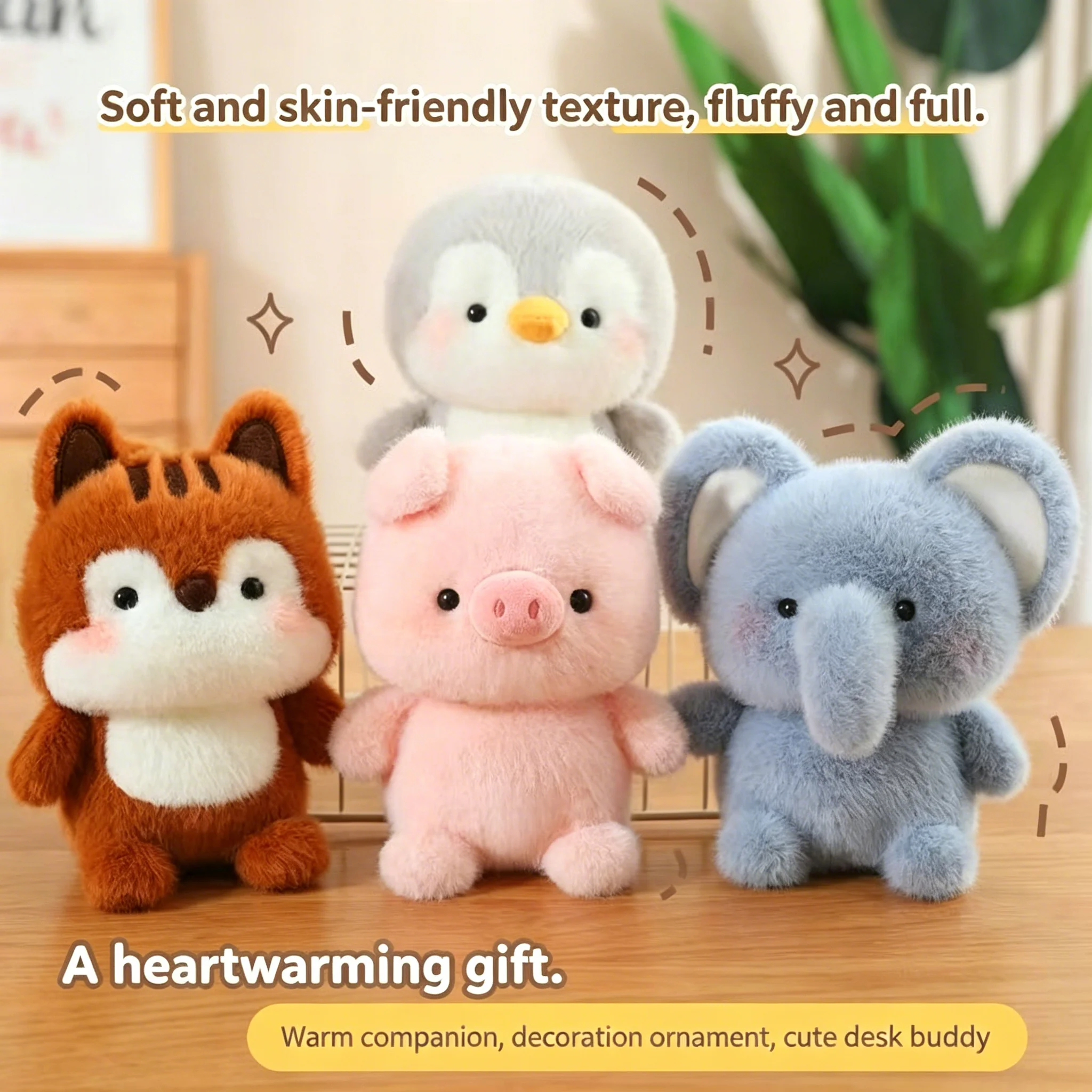 

16cm Cute Plush Toy Set Soft Stuffed Animal Red Panda Elephant Penguin Lamb Rabbit Otter Squirrel Piglet Kawaii Gift