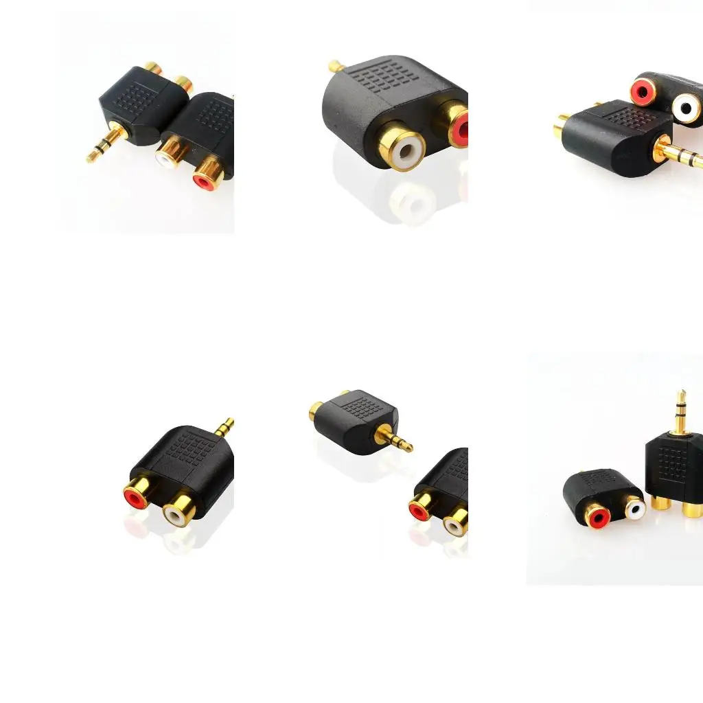 

Gold Plated 3.5mm Stereo To 2-RCA Male To Female Red+White Adapter Splitter Adapter Dual RCA Adapter For TV