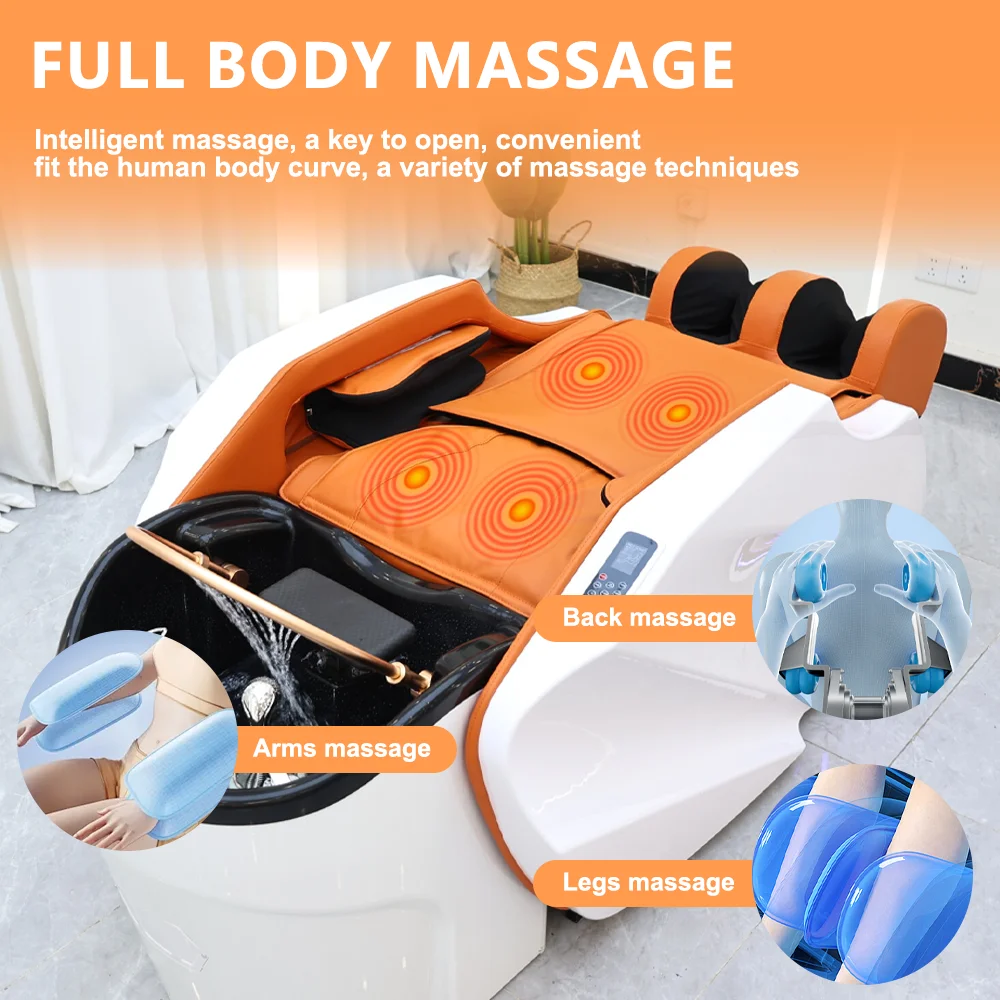 Electric Massage Shampoo Bed Steam Ambient Light Head Spa Hair Salon Washing Equipment