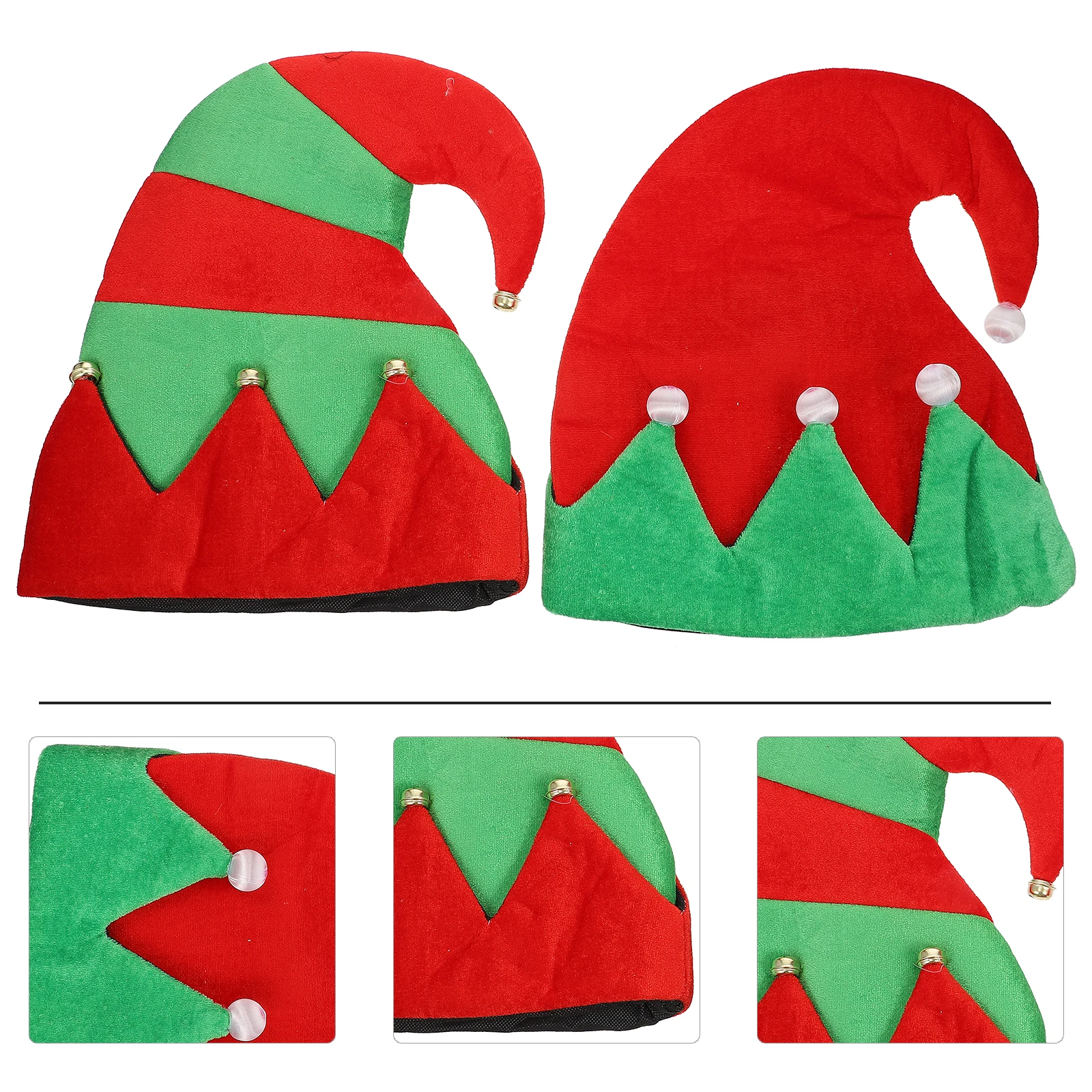 

2 PCS Elf Hat Christmas Decoration Festival Props Headdress Decorate Cosplay Hats Cloth Xmas Party Headwear