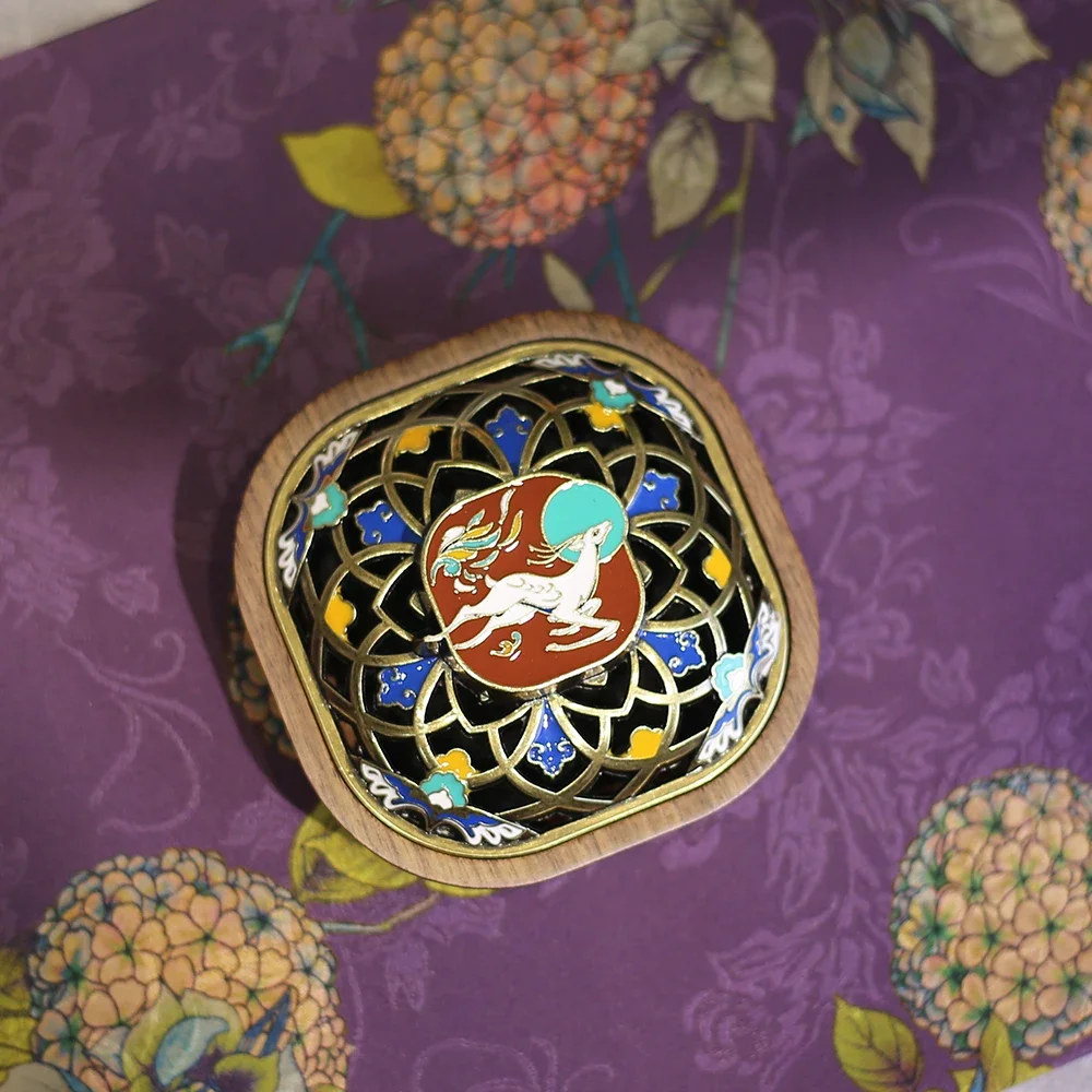 Ebony Enamel Color Hand-painted Cloisonne Aromatherapy Stove Incense Insert Nine-color Deer Incense Ware Tea Ceremony Ornament