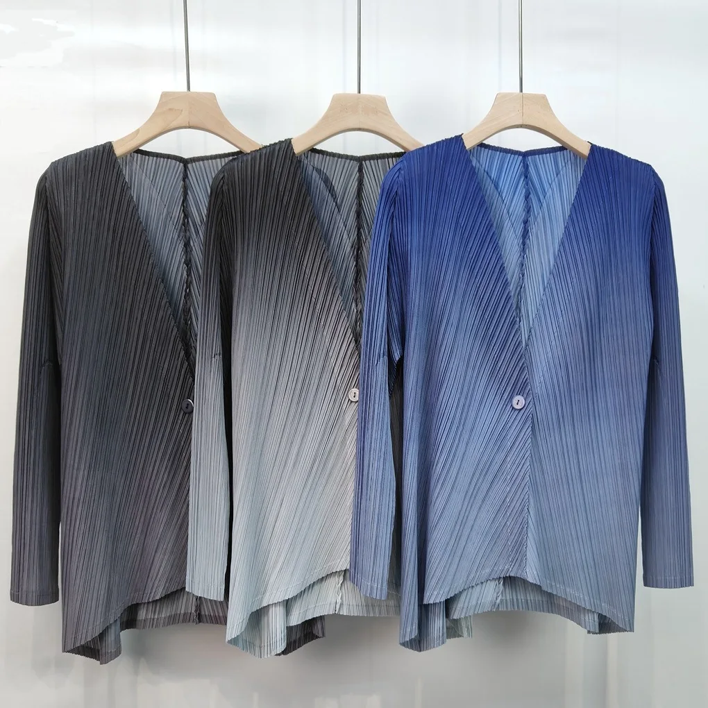 

Fashionable Loose Basic Style Women's Jacket Commute Casual Windbreaker Gradient Color Block Commuter Friendly Polyester