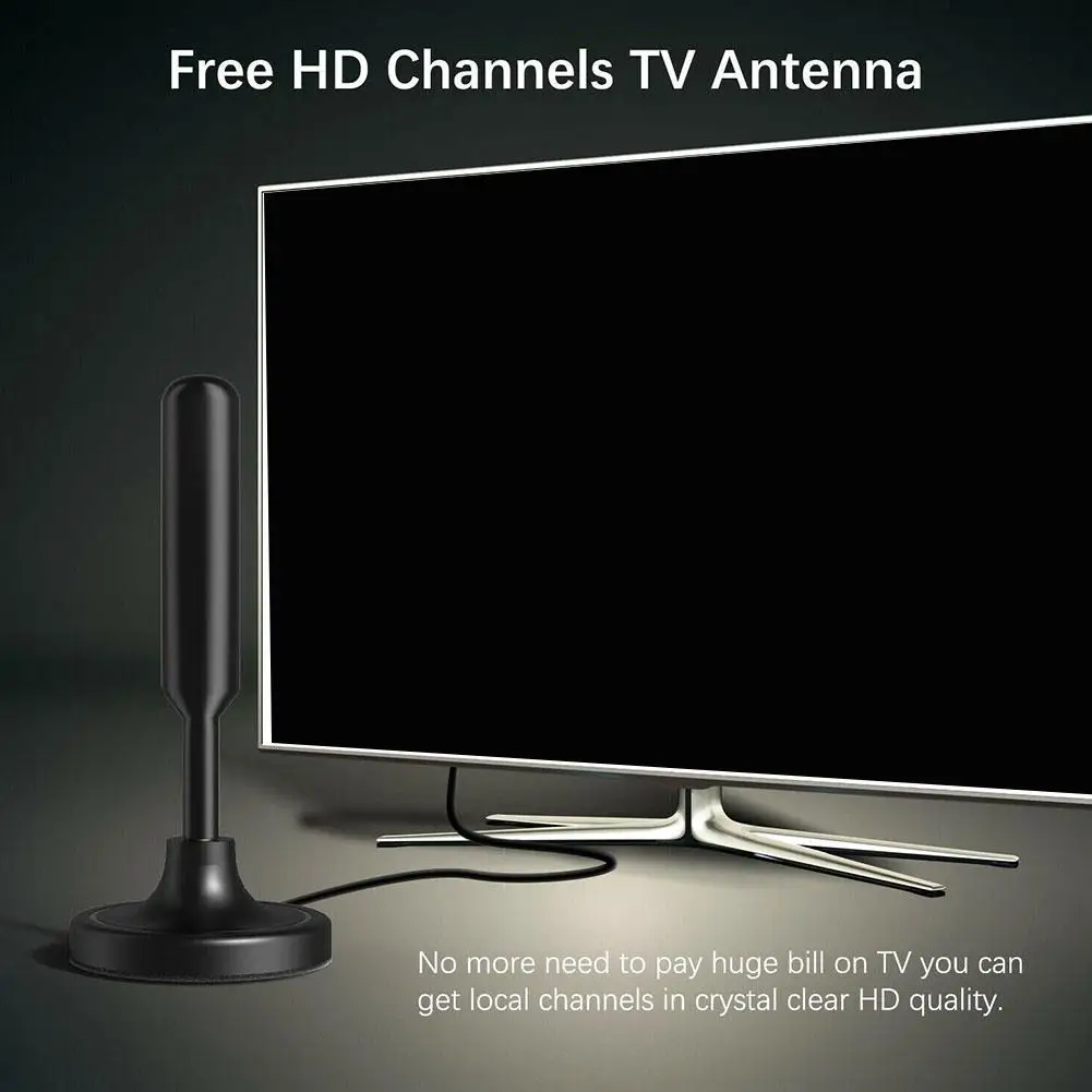 HD Digital TV Antenna Portable TV Antenna 300cm Coax Cable Digital TV Antenna DVB-T DVB-T2 DAB Adapter Indoor Antenna