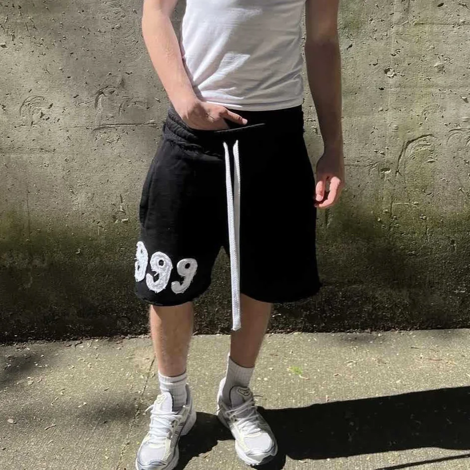 Summer new y2k fashionable street casual shorts with printed fashion lace up men's and women's high street mid length pants Y2K