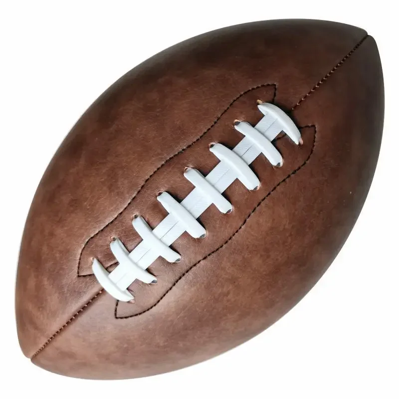 HYX Genuine Leather Rugby Size #9 Machine Sewn American Football For Adults Men Official Match Clubs Training Olive Ball