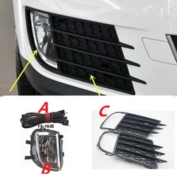 Front bumper grille fog lamp assembly kit For Volkswagen VW Tiguan 2013 2014 2015 2016 2017