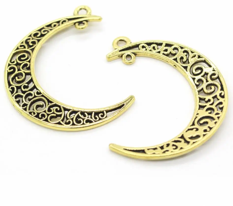41x30mm 40pcs 5 Colors Plated Moon Style Handmade Charms Pendant:DIY for bracelet necklace F0130
