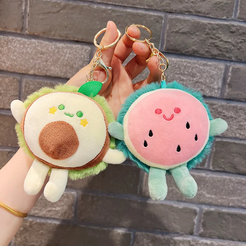 Cartoon Cute Huggable Fruit Plush Doll Keychain Kawaii Mini Doll Doll Pendant Backpack Charm Fashion Birthday Christmas Gift